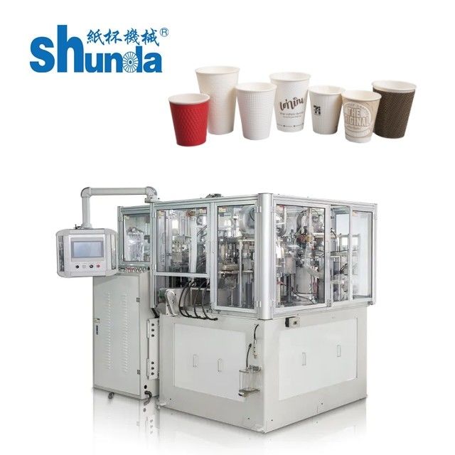 Horizontal Disposable Automatic Paper Cup Machinery For Cold / Hot Drinking Cups